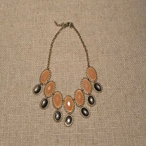 Statement necklace peach and gray